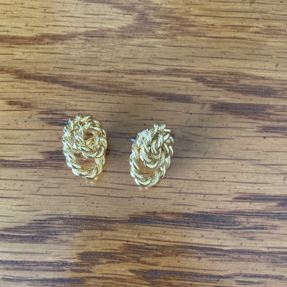Gold-Tone Rope Knot Earrings - Picture 3 of 4